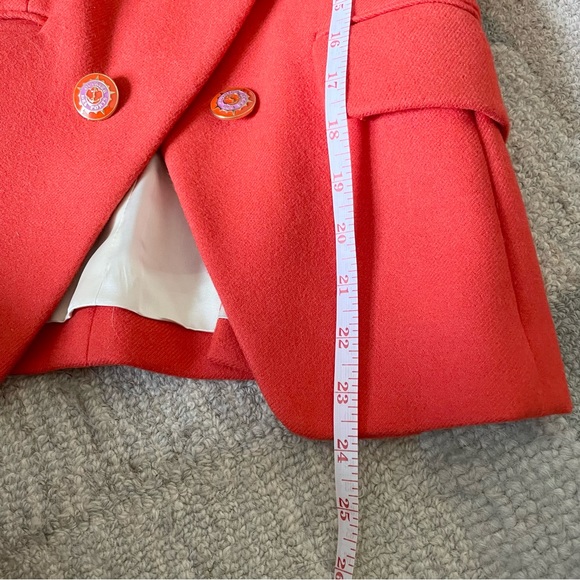 J. Crew Military Oxford Wool Blazer in Bright Flame in Size 0 - Picture 8 of 12